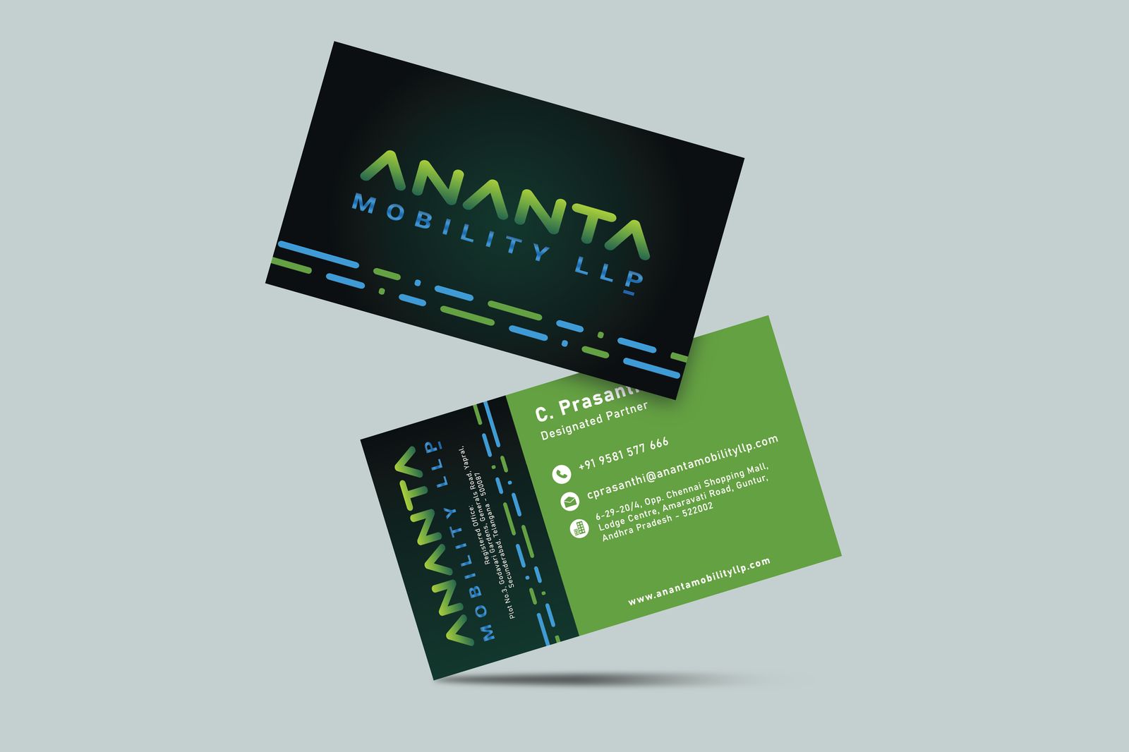 Ananta Mobility Business Card Design